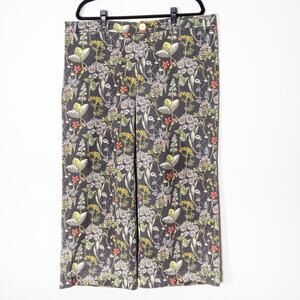 Pilcro and the Letterpress Women’s Jeans Botanical Floral Wide Leg Size 18W